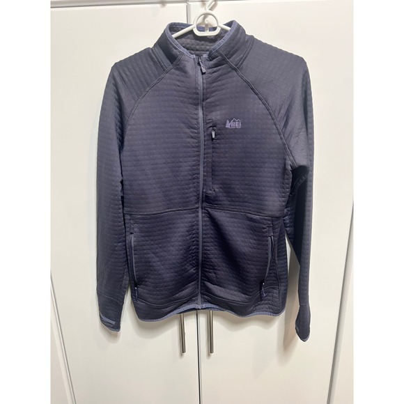 Rei Co-Op Other - REI Co-op Mens Hyperaxis Grid Fleece Jacket Full Zip Blue Medium Hiking Layer